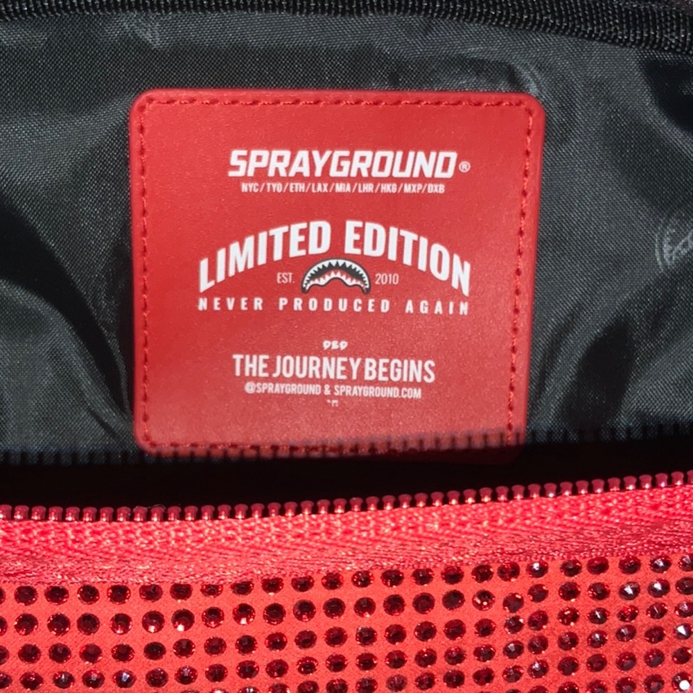 Sprayground Red Faux Crystal TRINITY BLING  Crossbody - Picture 3 of 14